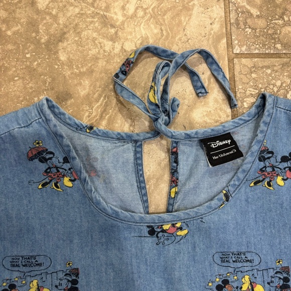 Disney Her Universe Mickey & Friends Chambray Dress Adults Blue Size XL - Picture 4 of 15